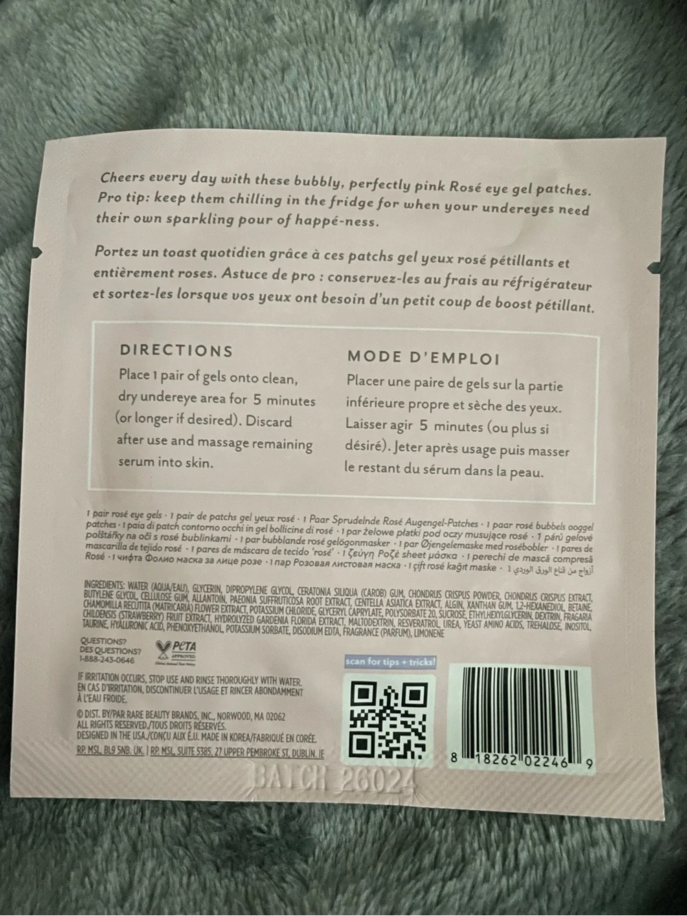 Patchology Serve Chilled Rosé Eye Gels - Pink NEW!